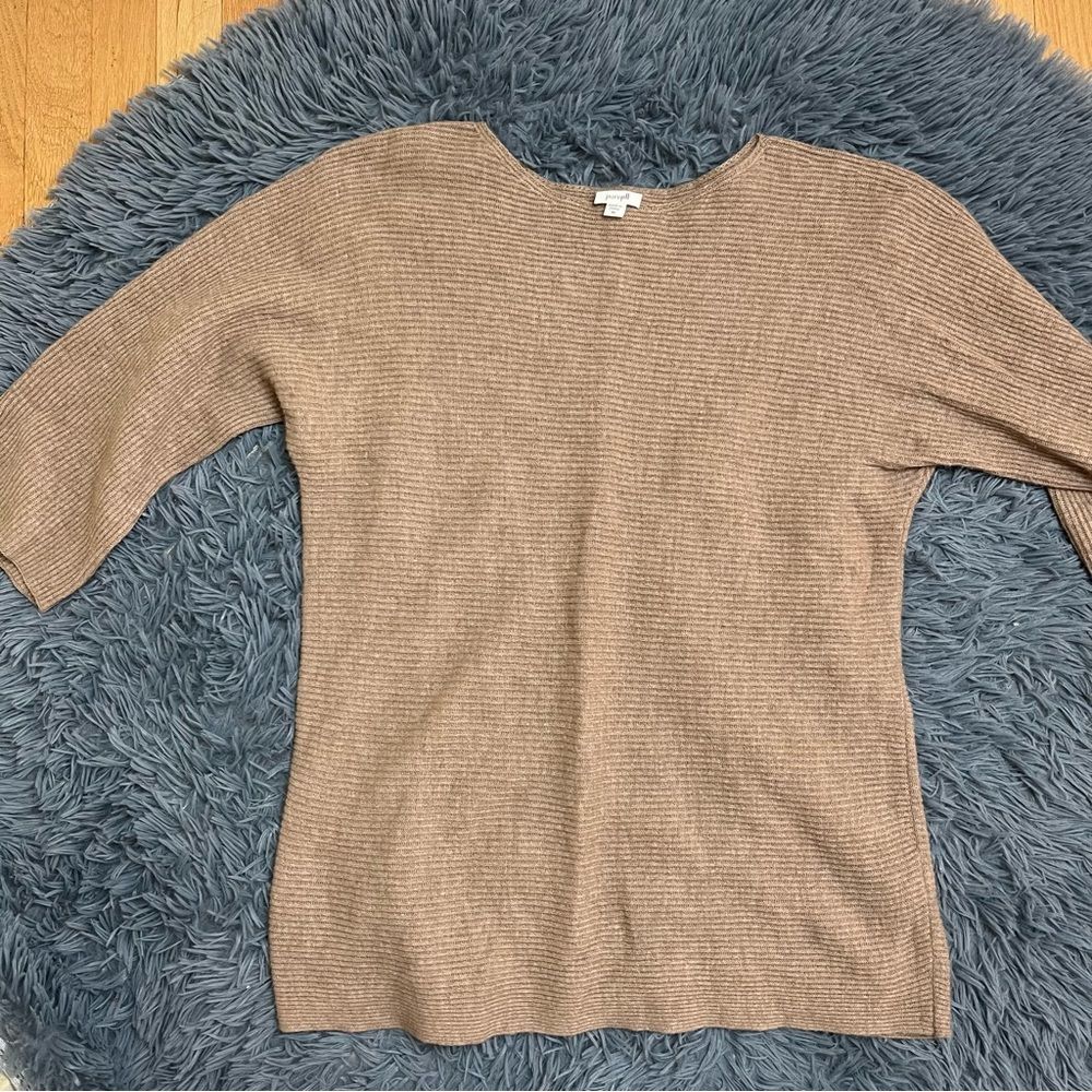 J. Jill Pure Jill Wool Cashmere Knit 3/4 Sleeve Pullover Sweater